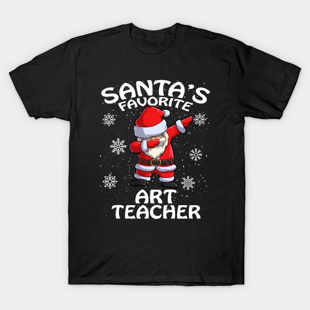 Santas Favorite Art Teacher Christmas T-Shirt by intelus